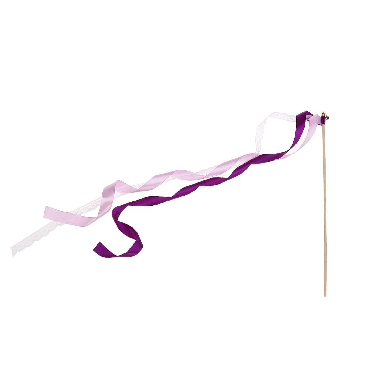 Monyance ribbon rods 30pcs Purple Ribbon Sticks with Bells - Fairy Ribbon Party Streamers(22.83X0.63X0.02Inches)